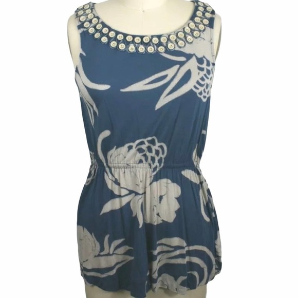 Anthro Ric Rac Button Detail Tank small - Picture 3 of 11